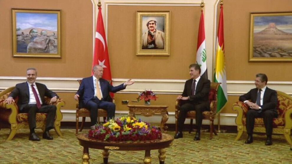 Erdogan bi Barzaniyan re rûnişt